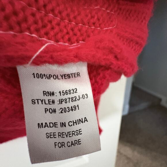 BIBI Sequin Christmas Sweater Merry and Bright Red Holiday XL - Picture 6 of 7